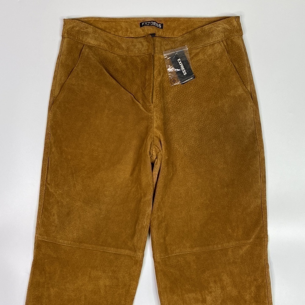 Express Brown Genuine Leather Capri Pants Size 2 NWT - Picture 2 of 13